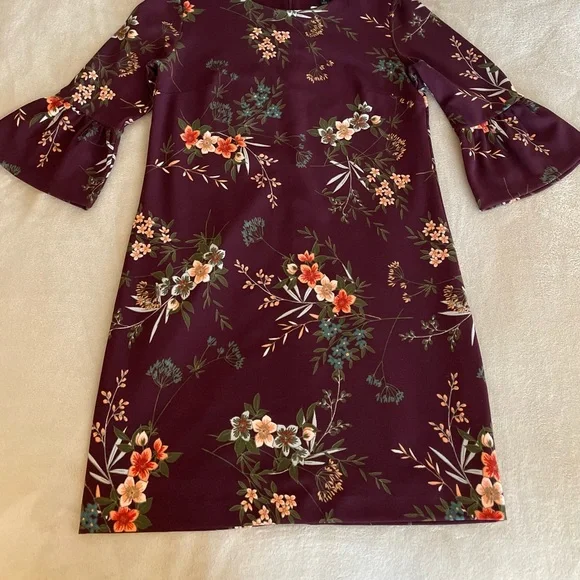 Banana Republic Floral Bell Sleeve Zip Dress - Size 2 - Picture 8 of 13
